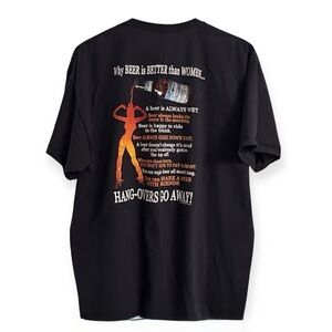 Vintage 90s Beer Is Better Than Women T-Shirt Funny Drinking Graphic Tee 2XL
